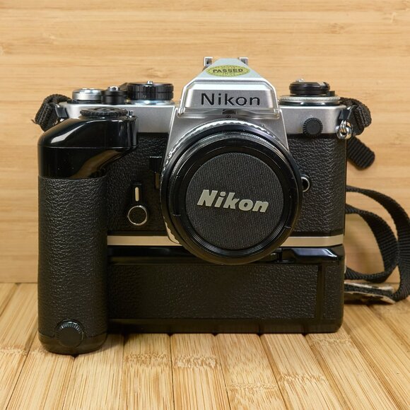 Nikon FE SLR 35mm Film Camera, Nikkor 50m 1:1.8 Lens, Nikon MD-12 Motor Drive - Picture 2 of 13